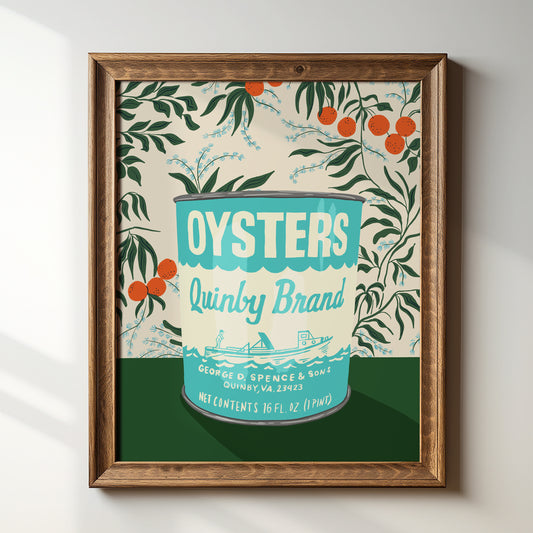 Quinby Oysters Can Redux - Art Print