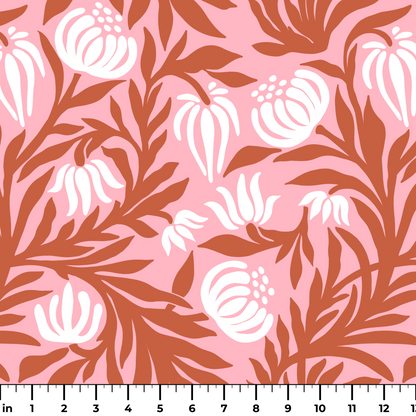 Morris Vines, Terracotta and Pink Fabric