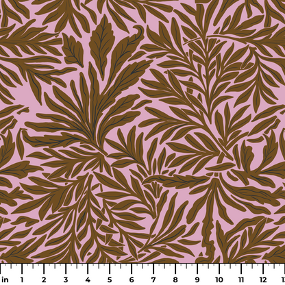 Willow Leaves, Pink and Bronze Fabric