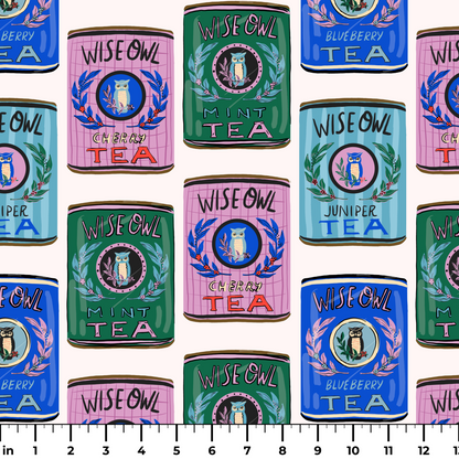 Wise Owl Tea Canisters Fabric