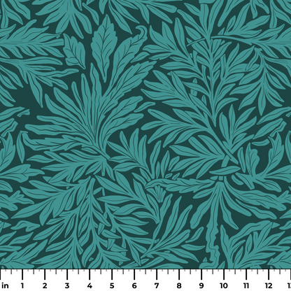 Willow Leaves, Lush Teal Fabric