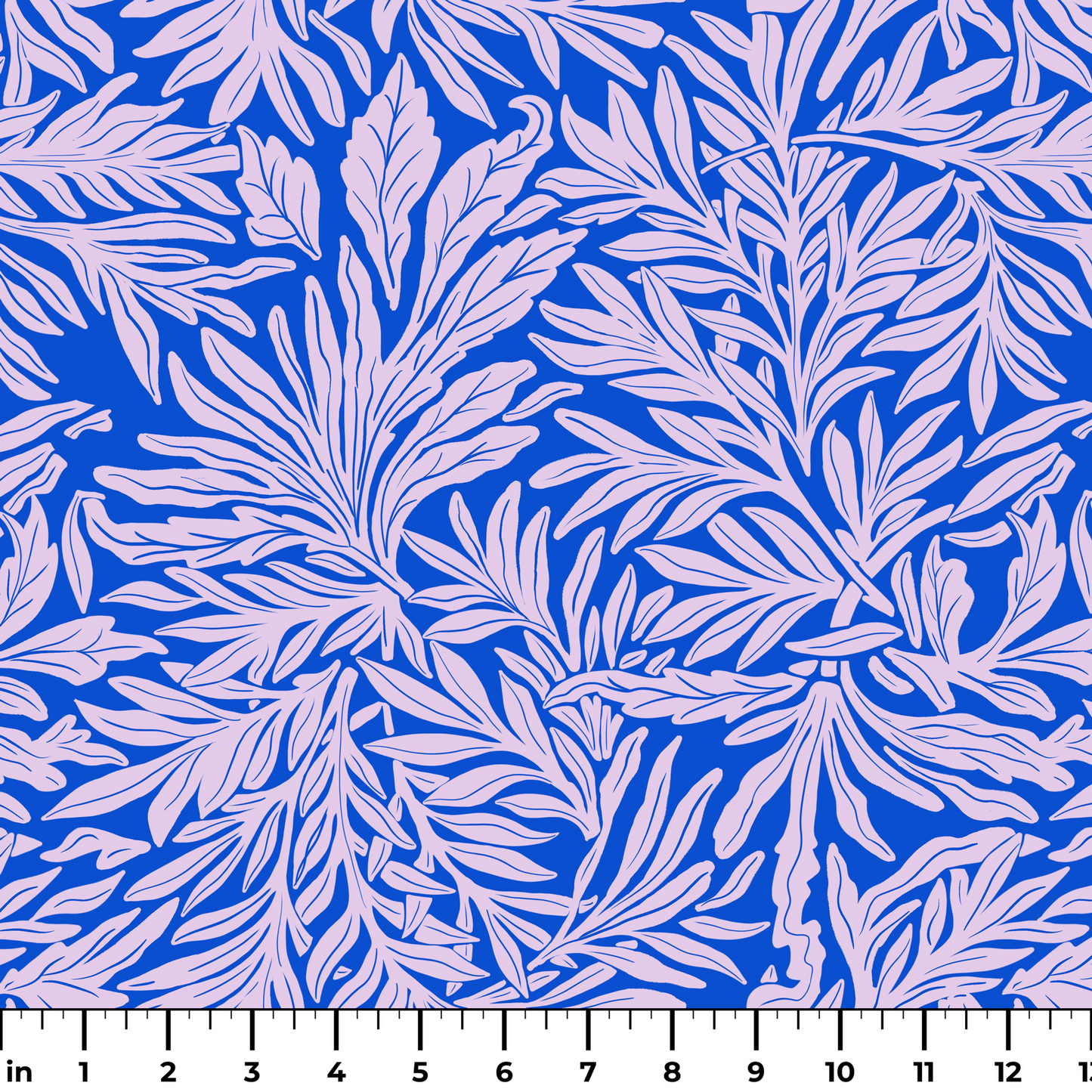 Willow Leaves, Electric Blue Fabric