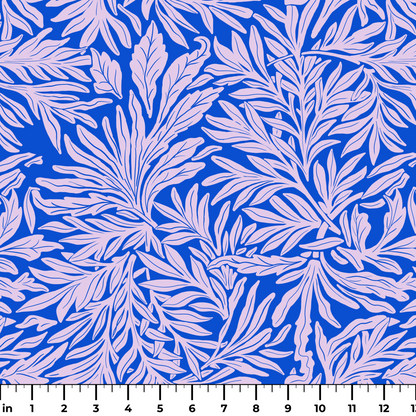 Willow Leaves, Electric Blue Fabric