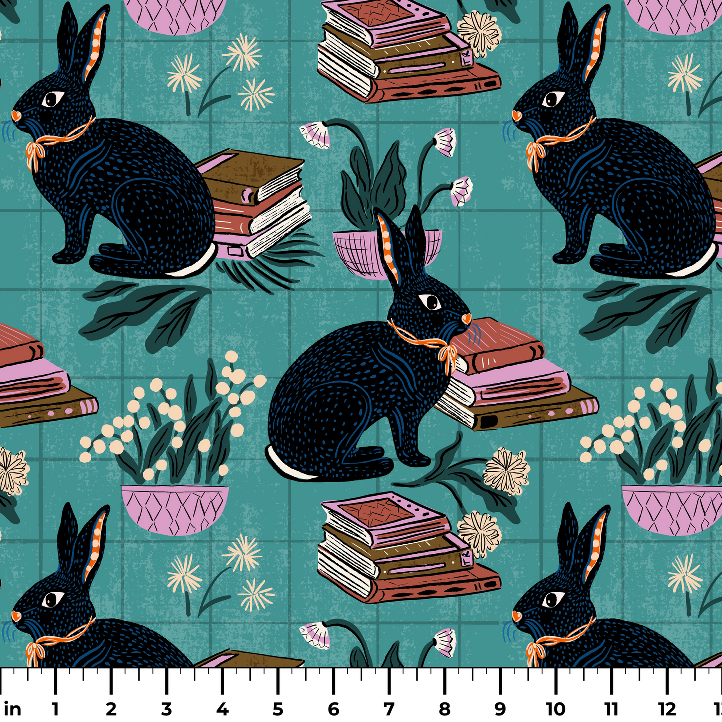 Bookish Bunnies   Fabric