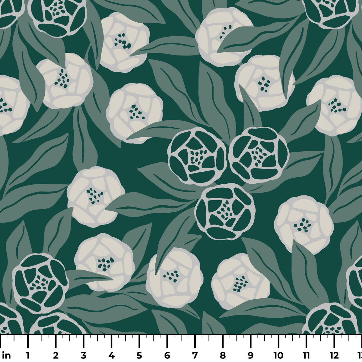 Art Deco Flowers in Country Squire Fabric