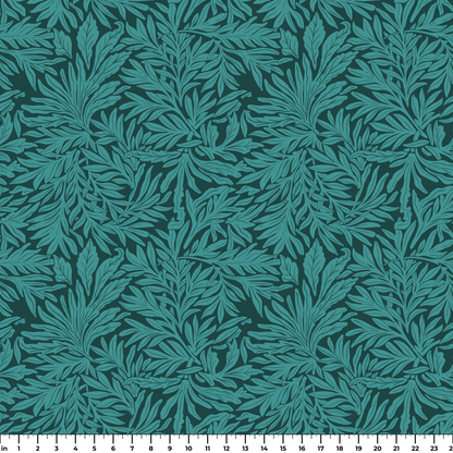 Willow Leaves, Lush Teal Wallpaper