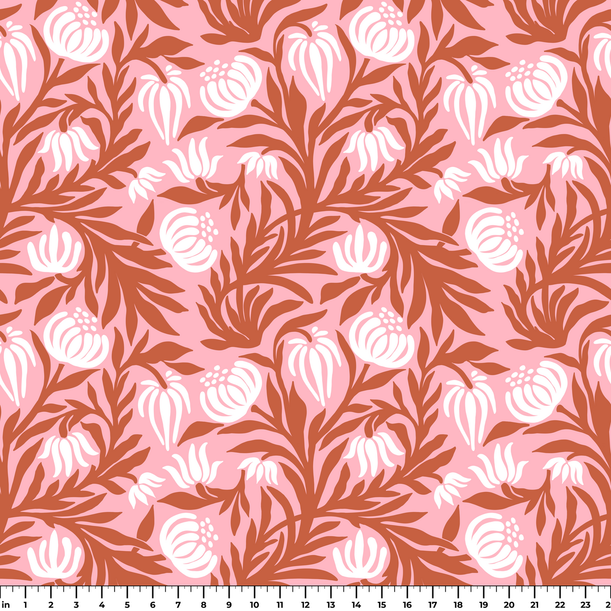 Morris Vines, Terracotta and Pink Wallpaper
