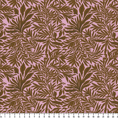 Willow Leaves, Pink and Bronze Wallpaper