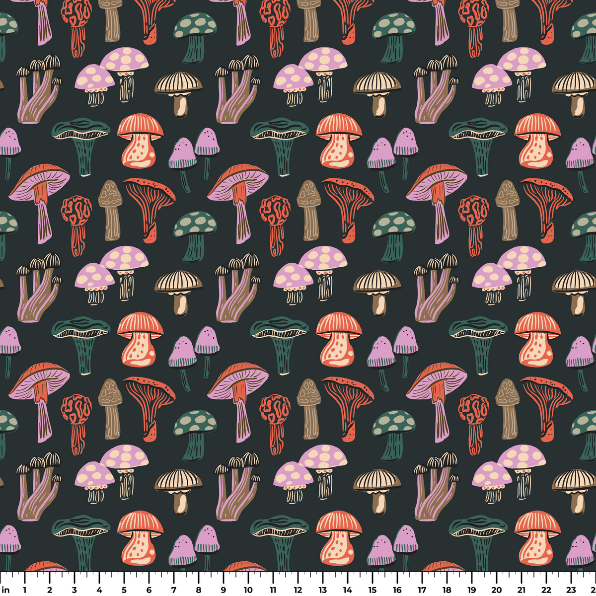 Eclectic Shrooms, Vintage Wallpaper