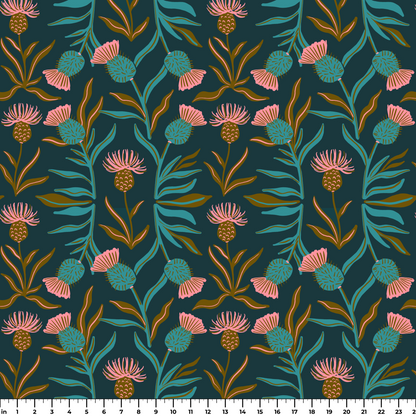 Thistle, Dark Teal Wallpaper