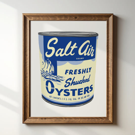 Vintage Salt Air Oysters Can - Art Print
