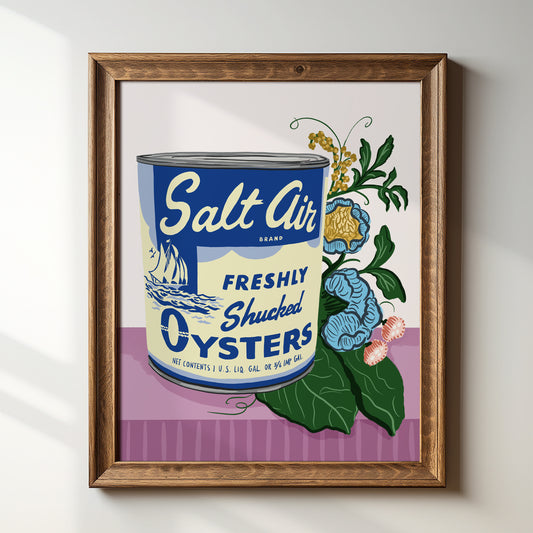 Salt Air Oysters Can Redux - Art Print