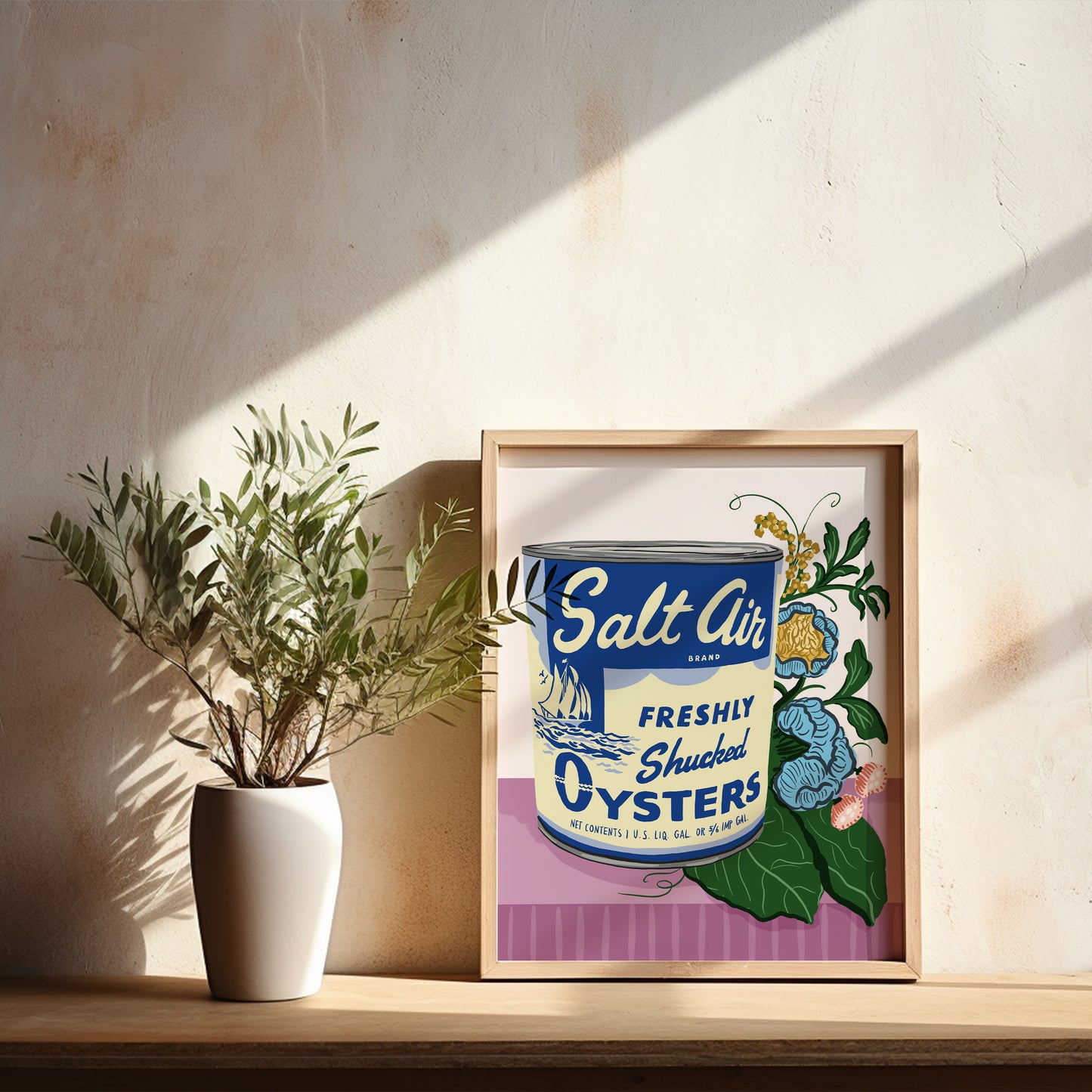 Salt Air Oysters Can Redux - Art Print