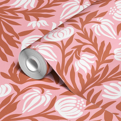 Morris Vines, Terracotta and Pink Wallpaper