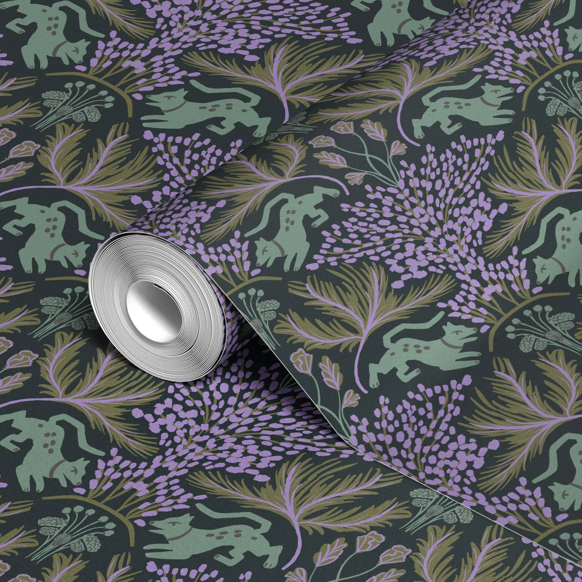 Dancing Dogs, Wisteria Wallpaper