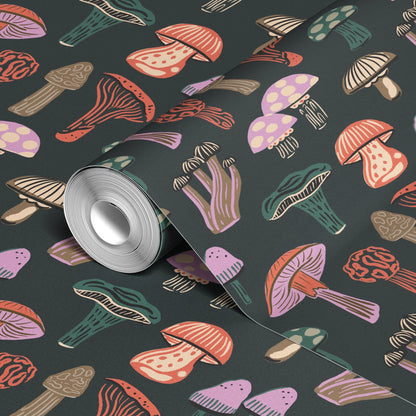 Eclectic Shrooms, Vintage Wallpaper